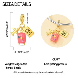 Made of white brass, plated with <b>gold</b> and set with zircon, and decorated with animal, heart, and symbol patterns - Product Image 5