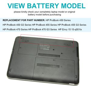 Batería para portátil RI04 de 14.8V para HP ProBook 450 455 G3 Envy 15 HSTNN-Q94C CE RoHS, batería de repuesto de alta capacidad, venta al por mayor - Product Image 3