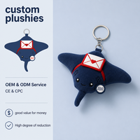 Porte-clés en peluche Raie Manta Nouveauté Enveloppe d'Amour, Breloque en peluche Cadeau Marin