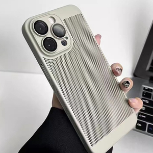 Dissipation de la chaleur avec étui de Protection de Film <span class=keywords><strong>d</strong></span>'objectif couverture de téléphone de <span class=keywords><strong>grille</strong></span> respirante pour iPhone 16 15 14 13 12 11 Pro Max - Product Image 3