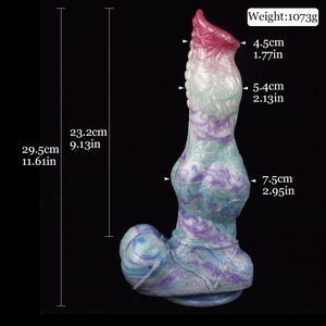 Nnsx Nieuwe Ontwerp 11.6 Inch Grote Knoop Dildo Mooie Kleur Silicium Enorme Hond Penis Dildo Met Sucker - Product Image 6