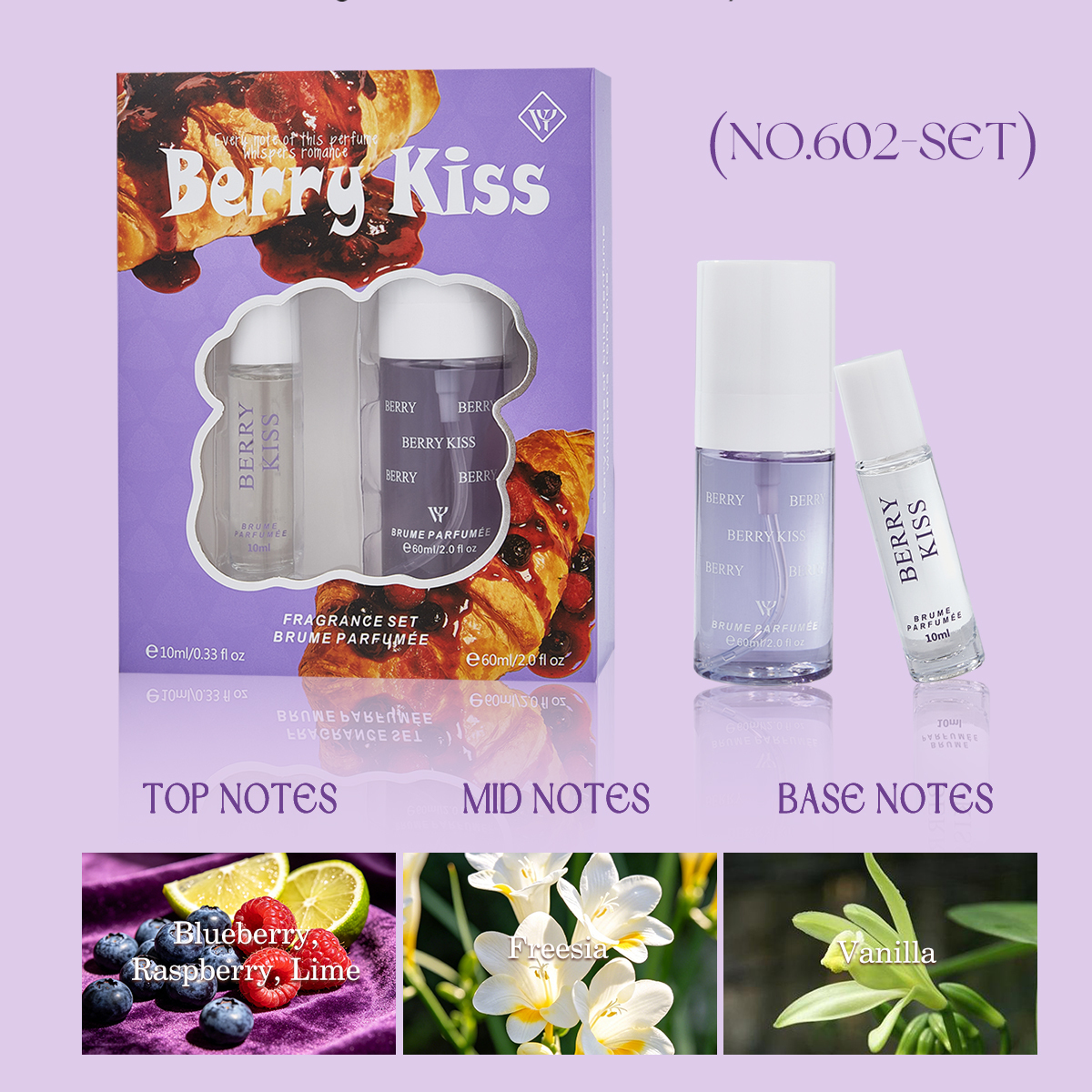 NO.602 Berry Kiss Myrtille, Framboise, Freesia, Vanille