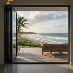 Puerta Plegable de Vidrio de Fabricación China GS, Puerta Plegable de Aluminio con Vidrio LowE - Product Image 1