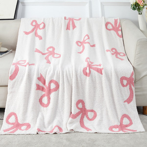 Couverture de canapé personnalisée en tricot jacquard demi-velours pour mère et bébé, série nœud, transfrontalière, 100% polyester, motif de célébrités - Product Image 3