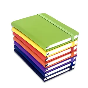 Individuelles buntes Kunstleder-Notebook Hardcover Planer-Journal Bürobedarf Schulbedarf mit elastischem Band