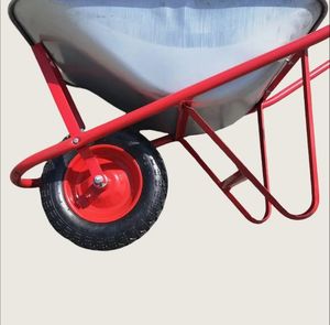 H WB2701 Plateau rond du marché italien Brouette Altrad en acier à mélange facile avec roue pneumatique en caoutchouc 3.50-8 Personnalisable OEM - Product Image 4