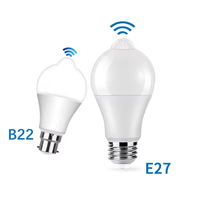 Ampoule LED E27 B22, capteur de mouvement PIR, AC189-265V 6W-20W, veilleuse marche/arrêt automatique pour l'éclairage de stationnement à domicile