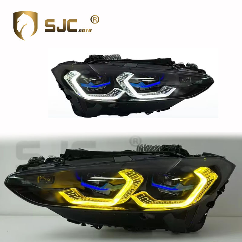 Sjc Dual-Color LED Headlight Assembly For BMW 4 Series G22 / G82 2021-2024 Yellow White DRL