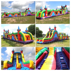 Parcours d'obstacles gonflable commercial en PVC de 70 pieds pour enfants, château gonflable pour activités extérieures, églises, écoles, carnavals - Product Image 6