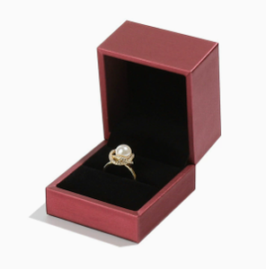Luxury PU Leather Square <b>Ring</b> <b>Box</b> Jewelry Packaging Case for Engagement Wedding Proposal Gift Custom Logo and jewelry brands - Product Image 3