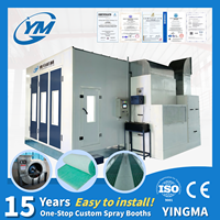 Cabina de Pintura Automotriz Estándar Yingma, 3 Puertas de Acero, Parada de Emergencia, Control de Doble Circuito, Diseño de Seguridad