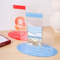 Calendrier de bureau transparent en acrylique avec animaux mignons, décoration de bureau, cadeau, calendrier perpétuel