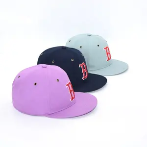 B- letter embroidered hip hop SNAPBACK cap Korean style baseball flat tongue cap customized canvas fabric rebound baseball cap