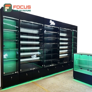 Vitrina de Exhibición para Tienda de Cigarrillos de Lujo, Mostrador de Madera y Vidrio con Iluminación LED, Vitrina para Exhibición de Tabaco - Product Image 2