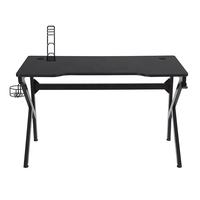 Table de jeu électrique professionnelle WSE8004 en gros avec éclairage LED RGB, bureau de jeu de luxe avec porte-gobelet