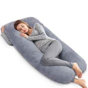Cuscino a U per Gravidanza e Maternità, Comodo e Avvolgente, Imbottitura in Memory Foam, Design Lavorato a Maglia, Rivestimento Rimovibile e Lavabile per Donne in Gravidanza - Product Image 1