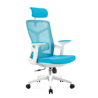 Chaise de bureau exécutive moderne - Chaise de bureau pivotante ergonomique en maille réglable en hauteur, de luxe, avec appui-tête réglable