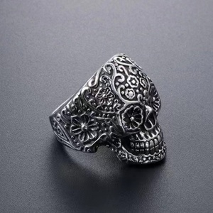 Wholesale 316L Stainless Steel Hip Hop <b>Ring</b> Goth Viking <b>Titanium</b> Skull <b>Ring</b> Waterproof Designer Fashion Men's Engagement Copper - Product Image 4