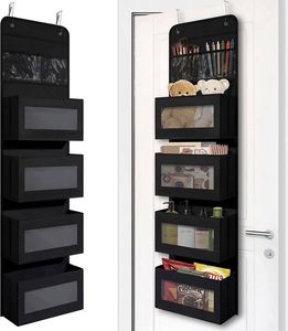 Organisateur suspendu pour porte avec fenêtre transparente et poche en PVC, organiseurs de placard suspendus pour le rangement des articles divers - Product Image 1