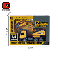 Cypress 12 canales 2,4G Control remoto excavadora cargador al aire libre educativo aleación simulación ingeniería vehículo para niños