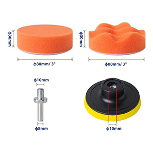 Kit de tampons de polissage en mousse pour voiture de 3 pouces, éponges de lustrage multi-formes et tampons en <span class=keywords><strong>laine</strong></span> avec adaptateur de perceuse M10, ensemble de polissage et cirage automobile - Product Image 2