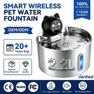 Fontanella d'Acqua Intelligente Wireless <span class=keywords><strong>per</strong></span> Animali Domestici OEM ODM da 2,2L, Distributore d'Acqua Automatico <span class=keywords><strong>a</strong></span> <span class=keywords><strong>Batteria</strong></span> in Acciaio Inox 304 <span class=keywords><strong>per</strong></span> Cani e <span class=keywords><strong>Gatti</strong></span> - Product Image 6