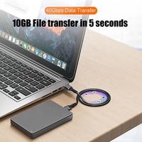 Câble USB4 Type-C vers C multifonction 240W PD3.1 QC5.0 40 Gbps 8K 5A Charge rapide Plaqué or Compatible avec les disques durs Nylon PVC