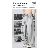 Pantalon d'été pour homme, coupe ample, jambe large, avec cordon de serrage, extensible, grandes tailles M-8XL, OEM
