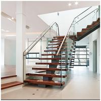 CBMMart Villa neuve moderne poutre centrale escalier en bois massif de chêne et hêtre avec bande LED à vendre