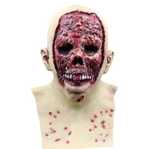 Маскарадные костюмы для взрослых, полная голова, жуткая кровавая мертвая зомби латексная маска на Хэллоуин