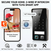 Sistema de Videoportero Hiwink 2K HD con Acceso Biométrico, IP65 Impermeable, Acero Inoxidable, Control Remoto por Aplicación Tuya para Villas