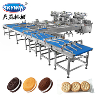 Machine d'emballage de biscuits, emballage flow pack pour biscuits et craquelins, pour l'emballage en sachet oreiller et la production de snacks, équipement d'emballage de biscuits