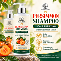 Shampoo au Tanin de Kaki Marque Blanche pour Soin des Odeurs du Cuir Chevelu, Équilibre du Sébum, Nettoyage Frais, Purifiant pour le Cuir Chevelu, Soin Capillaire, Fabricant OEM