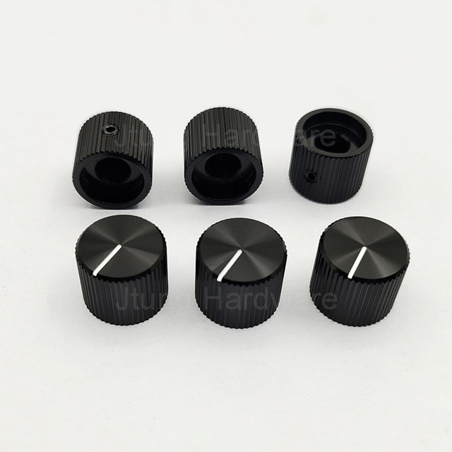 Diameter 15mm 1/4 Round Shaft Full Aluminium Potentiometer Rotary Control Knobs for 6.4mm Shaft Guitar Effect Pedal