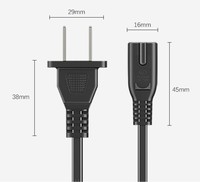 Haute qualité 2 broches USA Figure 8 câble d'extension d'alimentation Ac 110v prise américaine vers cordon d'alimentation Iec C7