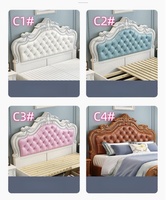 Ensembles de meubles de chambre à coucher en bois sculpté antique royal de luxe européen personnalisé lit d'hôtel 5 étoiles en cuir véritable personnalisable