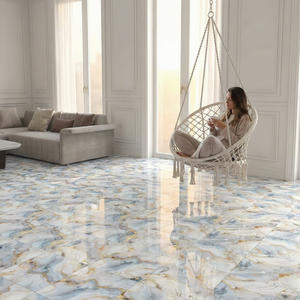 Azulejos de Porcelana Cuadrados Negros Dorados de 600x1200mm, Resistentes al Desgaste, con Textura de Cuero Brillante, para Paredes y Pisos de Cocinas de Villas - Product Image 5