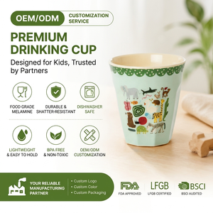 Premium OEM Drinking Cup Customizable Logo Print Food Grade Melamine BPA Free Dishwasher Safe Kids Use - Product Image 5