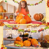 32 Pièces Décorations d'Automne en Bois Brut à Graver, Motifs Camion et Citrouille, pour la Décoration de la Maison de Thanksgiving
