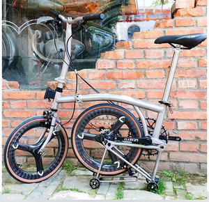 Vélo pliable en titane intégral à trois volets avec 7 vitesses, 7,6 kg, vélos pliants ultralégers et portables pour hommes et femmes - Product Image 5