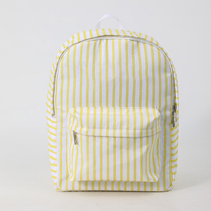 Wholesale Personalized Kid <strong>School</strong> <strong>Bag</strong> Canvas <strong>Stripe</strong> Unisex Student Backpack Portable Custom Backpack