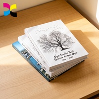 Journal-agenda relié rigide avec logo personnalisé en relief |   Carnet de lecture de luxe à couverture rigide mate avec reliure cousue et papier épais offset
