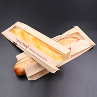 Sac en papier kraft pour croissants, qualité alimentaire, résistant à la graisse, avec fenêtre transparente
