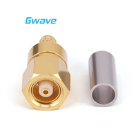 Gwave SMC Connecteur RF femelle en laiton plaqué or 50 Ohm pour câbles RG316 et RG316D DC-3GHz gamme