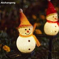 Lumière solaire de jardin en forme de bonhomme de neige, style chinois, IP55, étanche, LED, pour extérieur, jardin, paysage, cour, décorative, vente en gros