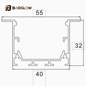 New 40*32 Modern Customized Led Extruded Low Profile Aluminum Frame Profile for Led <b>Lighting</b> Surface Mounted Celling Wall Floor - Product Image 5