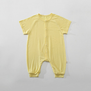 Pyjama une pièce pour bébé Barboteuses d'été respirantes anti-coup de pied Garçons Filles Bébé Climatisation Vêtements Protection du ventre Ramper - Product Image 1