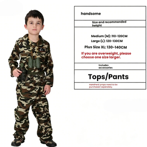 Disfraz de Camuflaje para Niños, Traje de Juego de Rol, Perfecto para Halloween, Fiestas y Actuaciones Escénicas - Product Image 3