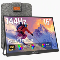 Écran portable pour ordinateur portable de 16 pouces, 144 Hz, 1200P FHD IPS, moniteur ultra fin et léger, affichage USB C, MacBook, bureau