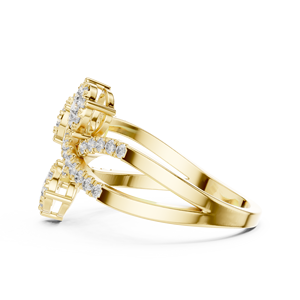Anillo de Diamantes en Oro Brillante para Mujer, Estilo Clásico y Elegante para Regalo de Boda, Compromiso y Uso Diario - Product Image 3